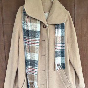 M Liman Penguin Fashions Vintage Wool Coat w/ Scarf 1X